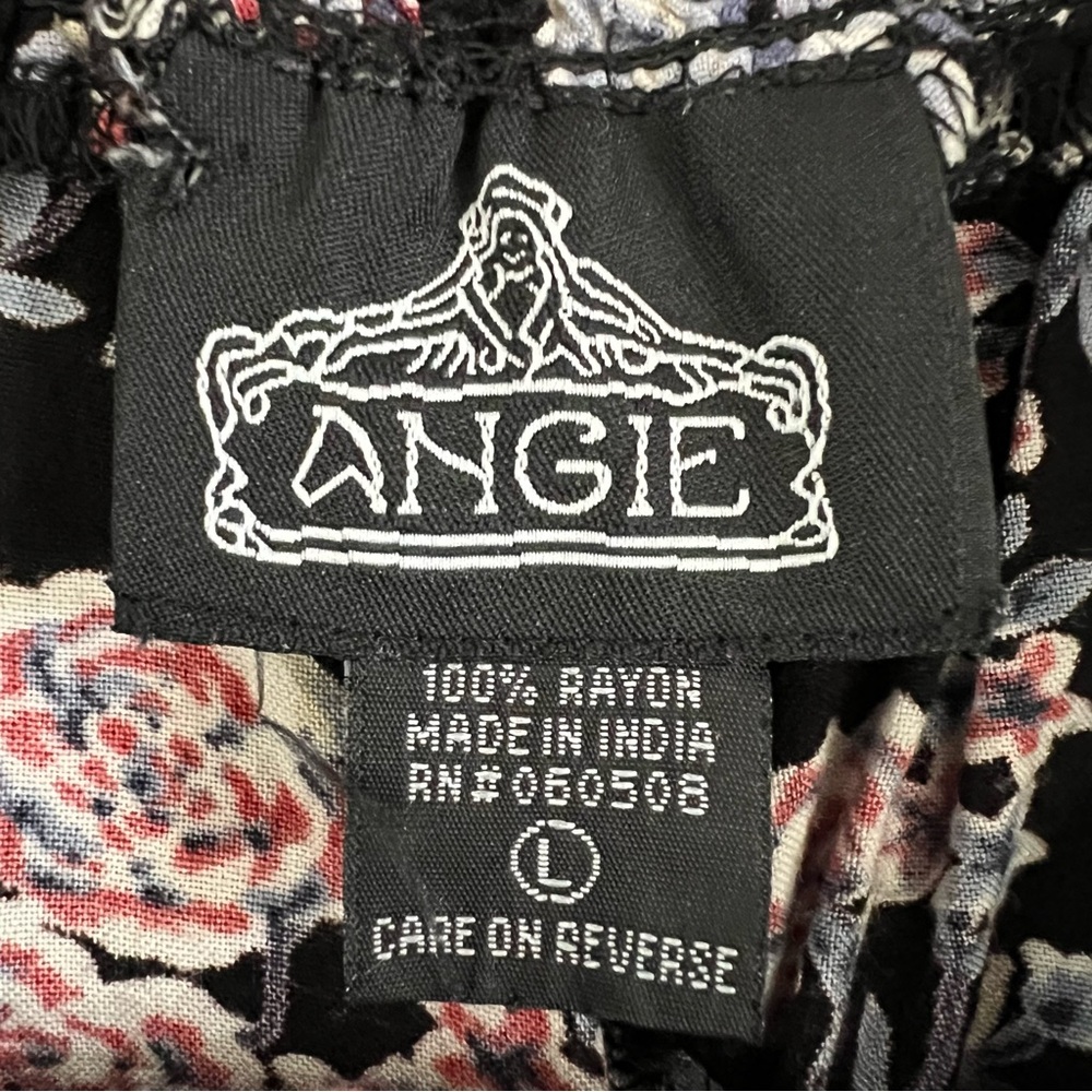 ANGIE Floral Wide Leg Tie Waist Pants Size L - Picture 3 of 5